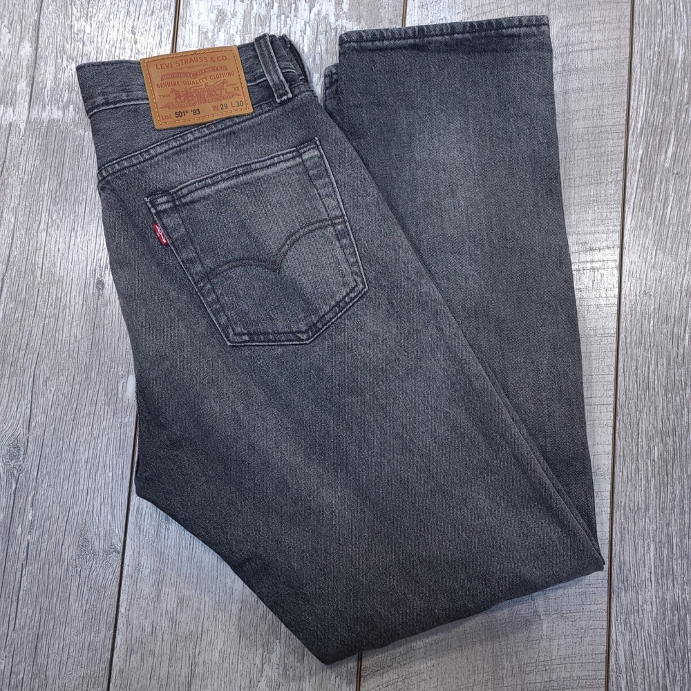 Levi's 501 '93 Jeans Mens 29x30 Gray Straight Leg Button Fly Denim Pants